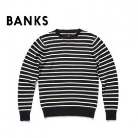 [BANKS] AKN0012 D.BLK (뱅크스 단가라 니트 스웨터 블랙)