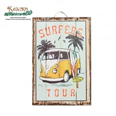 서핑 인테리어 소품 우드 프린트 포스터 SURFERS TOUR