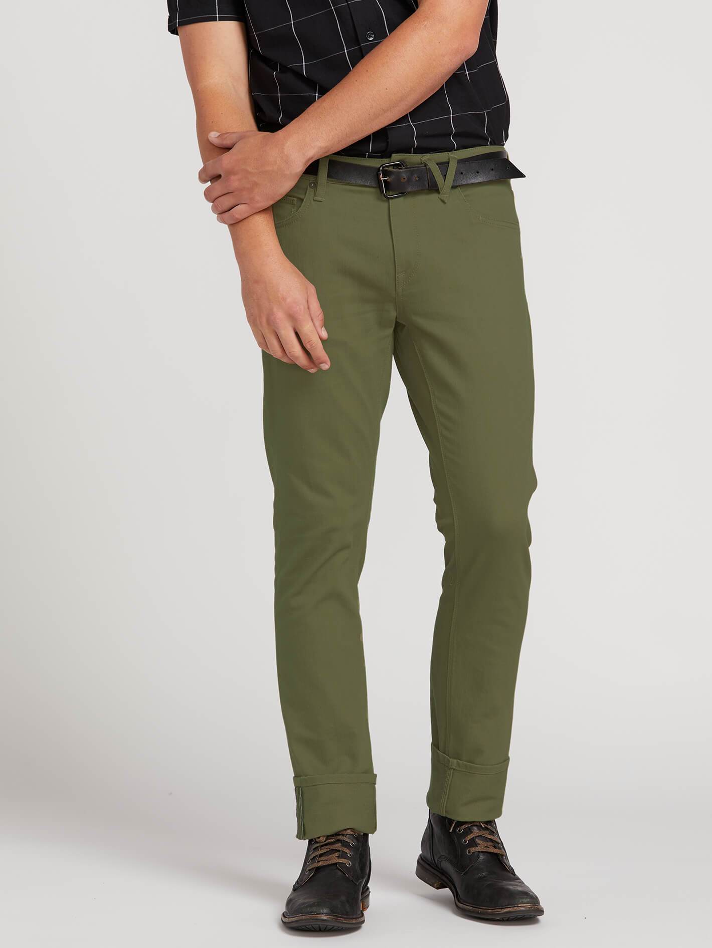 [VOLCOM] 볼컴 청바지 VORTA 5 POCKET SLUB SLIM FIT JEANS (VINEYARD GREEN)