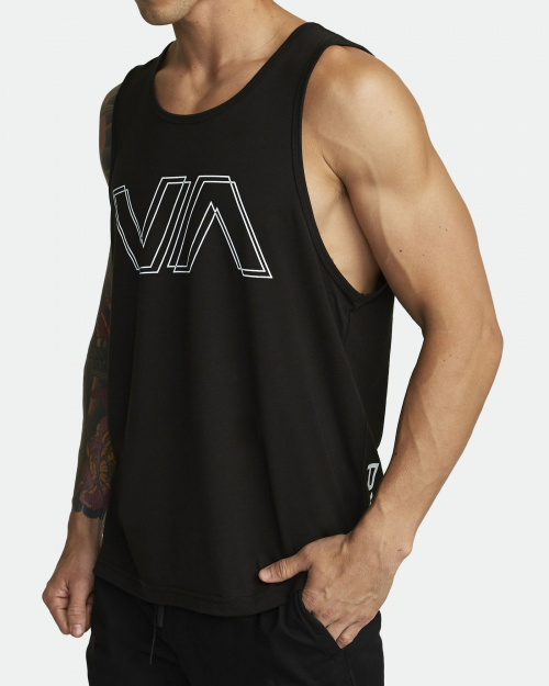 [RVCA] VA OFFSET TANK WHT 루카 브이에이 오프셋 탱크탑 블랙