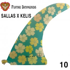 서핑롱보드핀 카이살라스 9.5 [FLYING DIAMONDS] KAI SALLAS X KELIS BLUE FLOWER